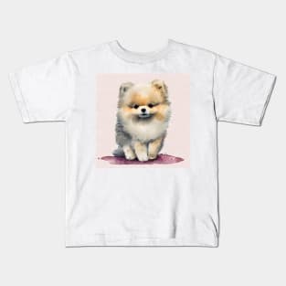 Cute Pomeranian Puppy Art 6 Kids T-Shirt